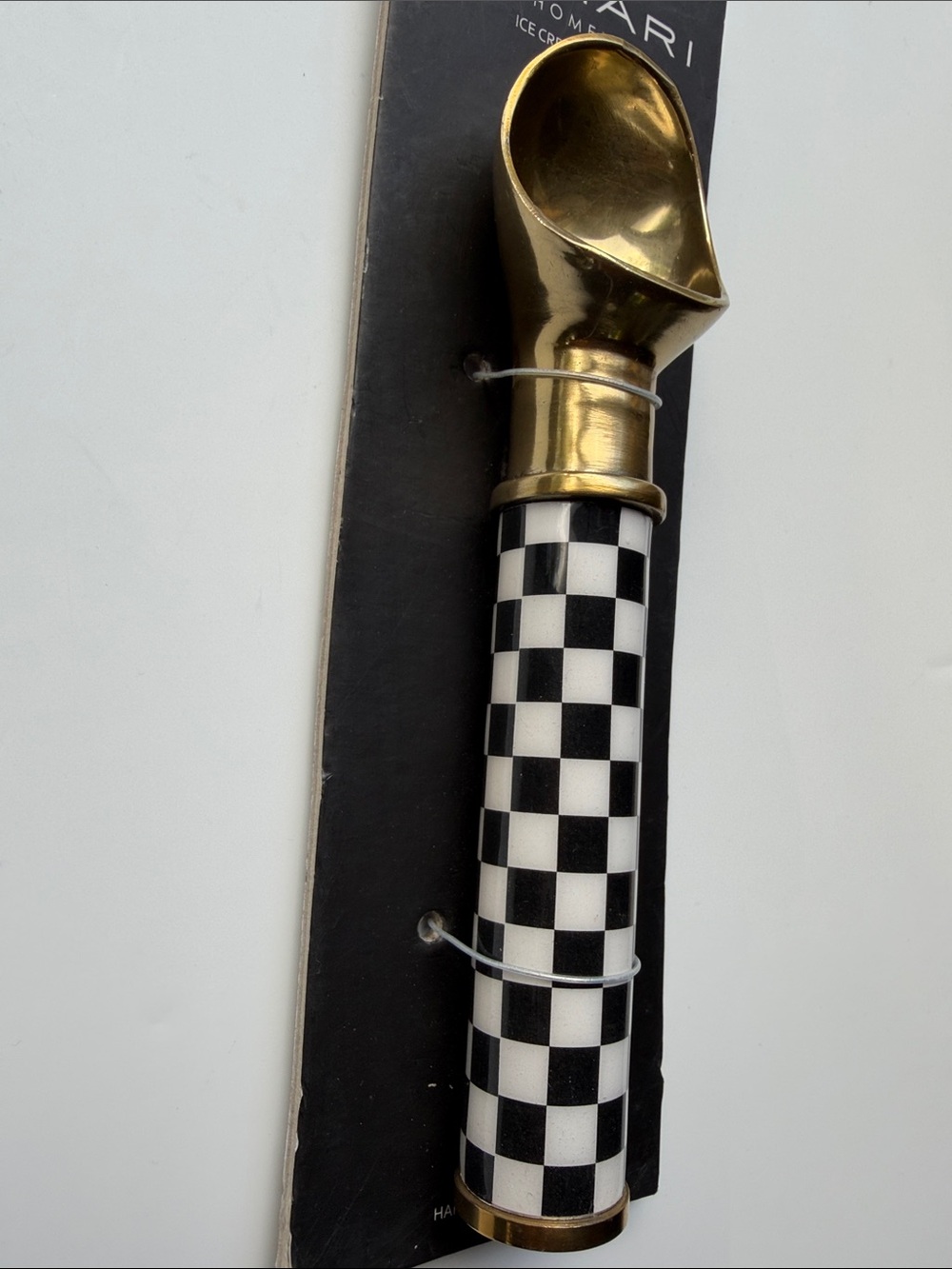 Tahari Checkered Black & White Ice Cream Scoop - Picture 6 of 7